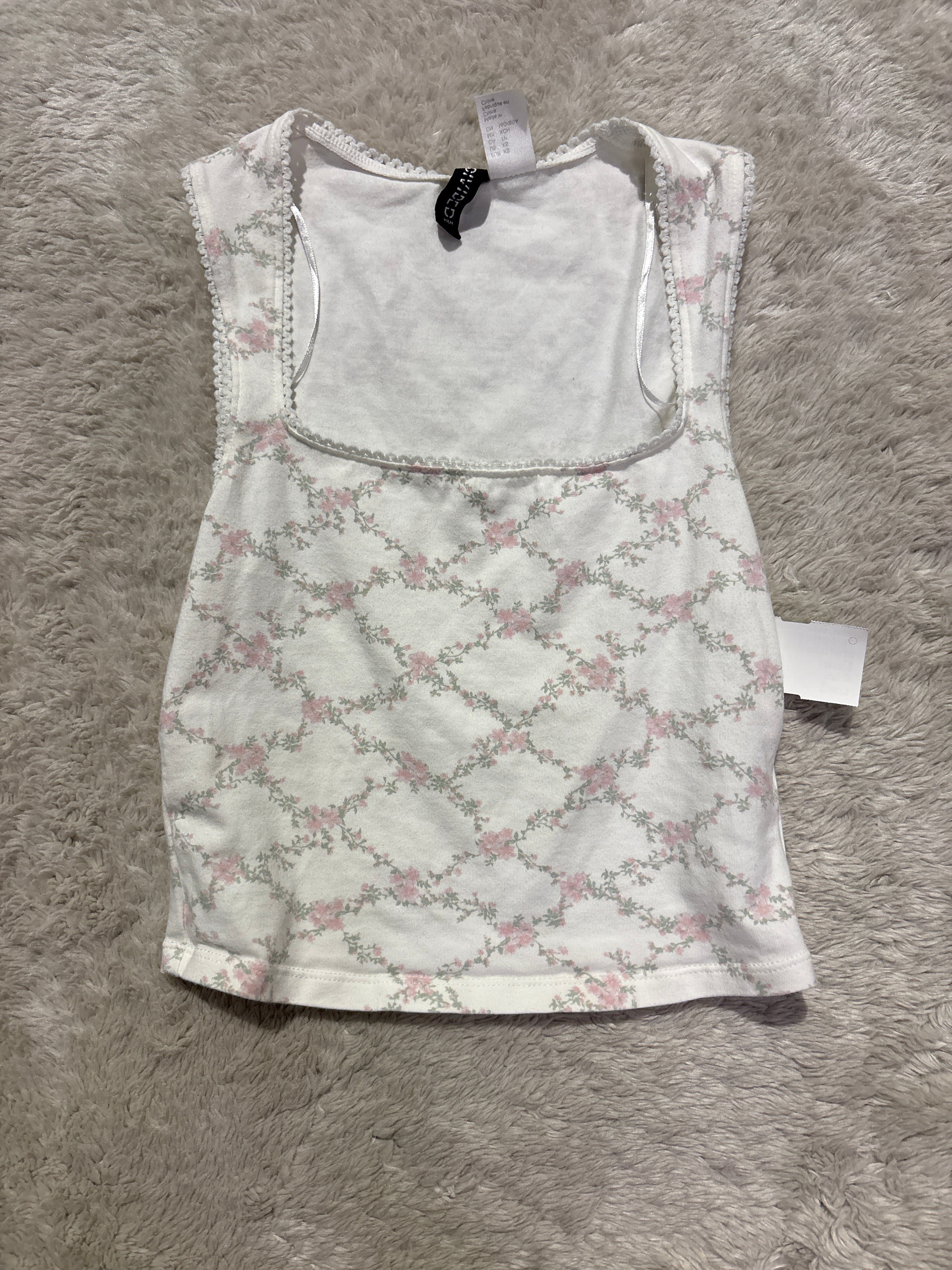 Divided Floral Tank Top