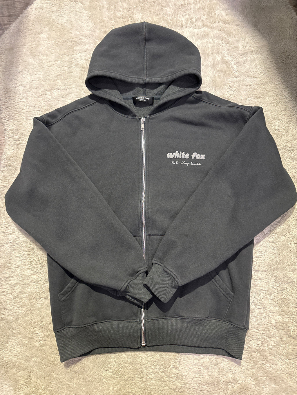 White Fox Zip Up Hoodie