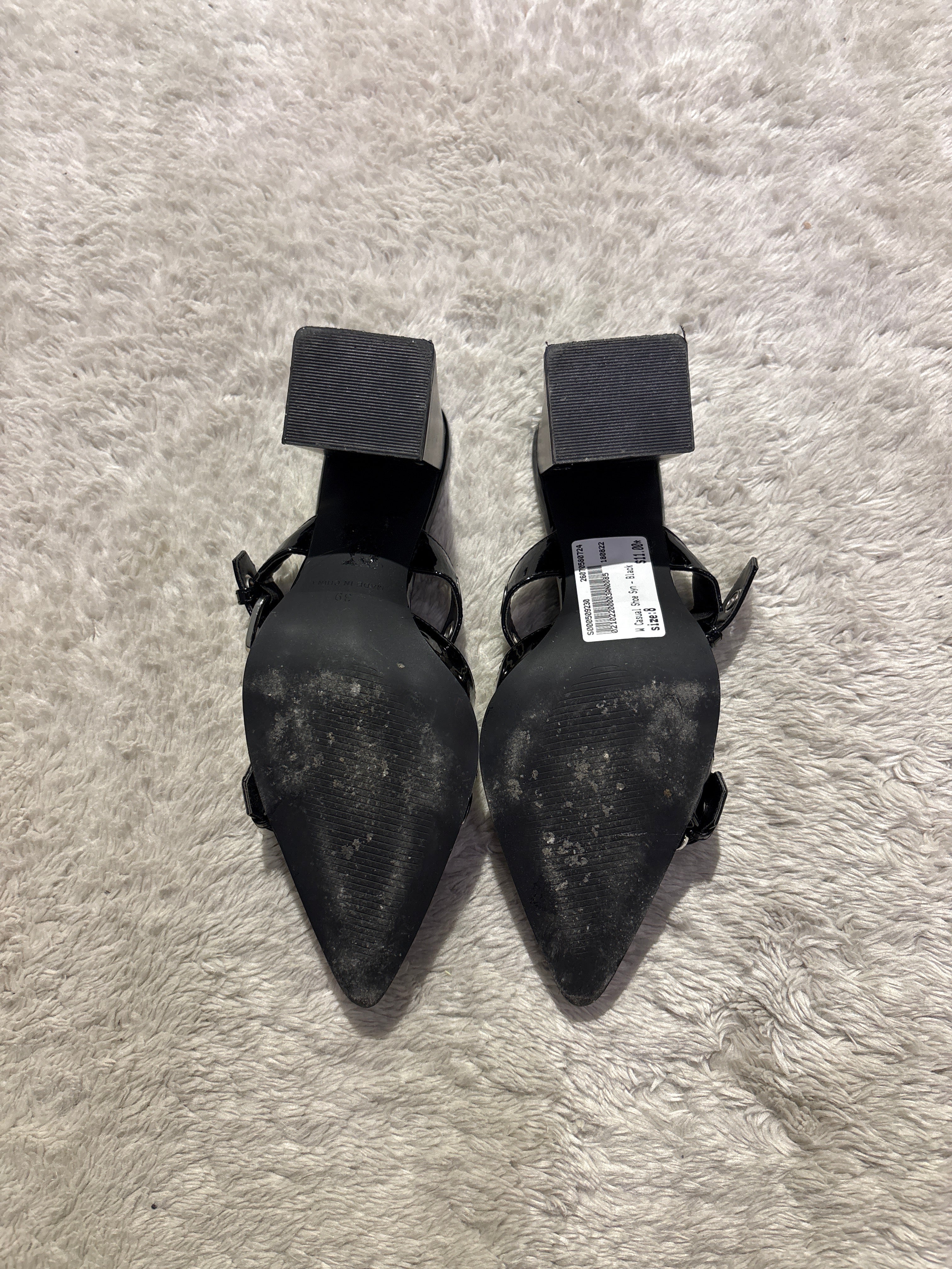 Black Buckle Heels