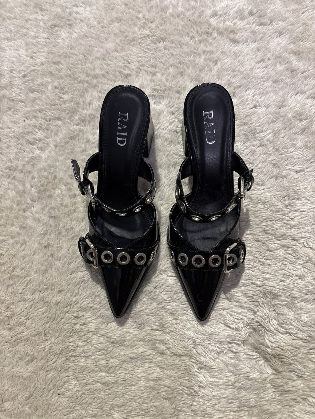 Black Buckle Heels
