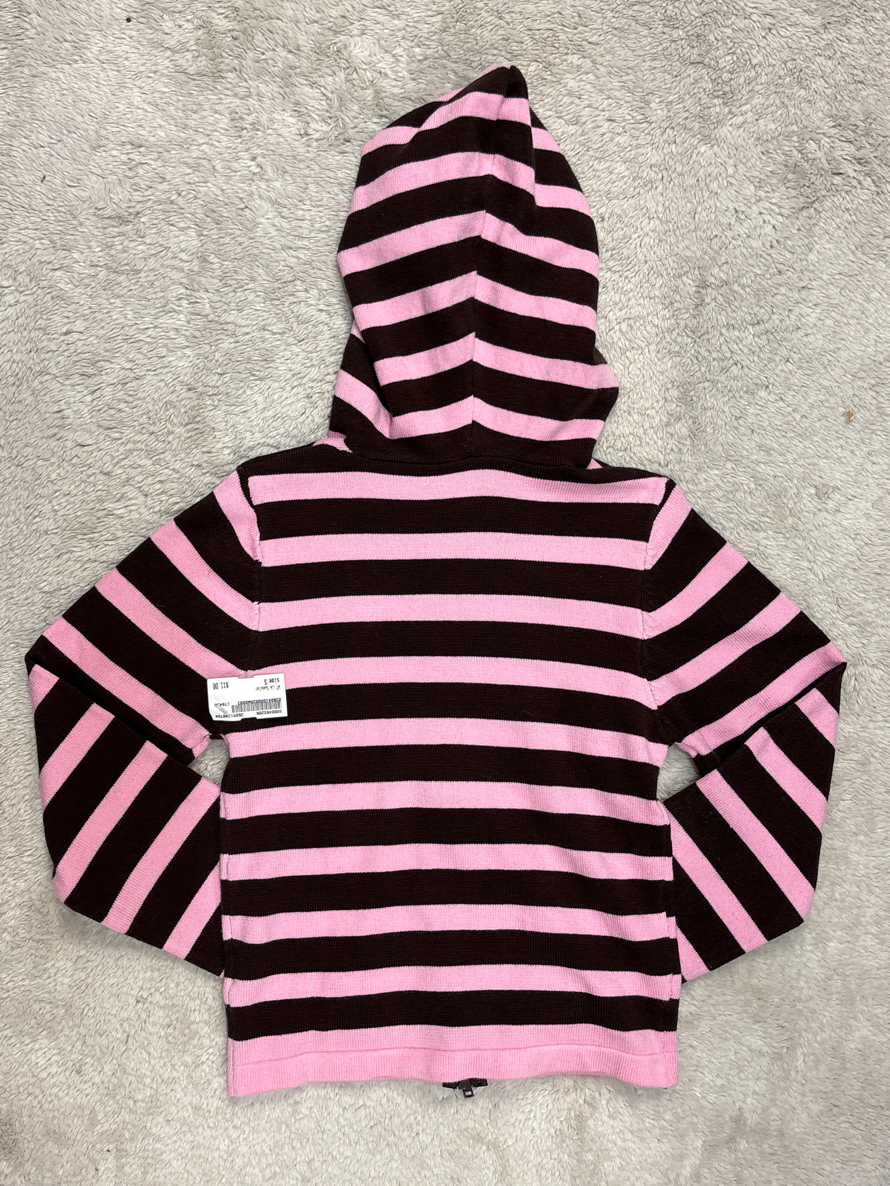 Striped zip-up hoodie