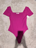 BABATON - Magenta Pink Short Sleeve Bodysuit